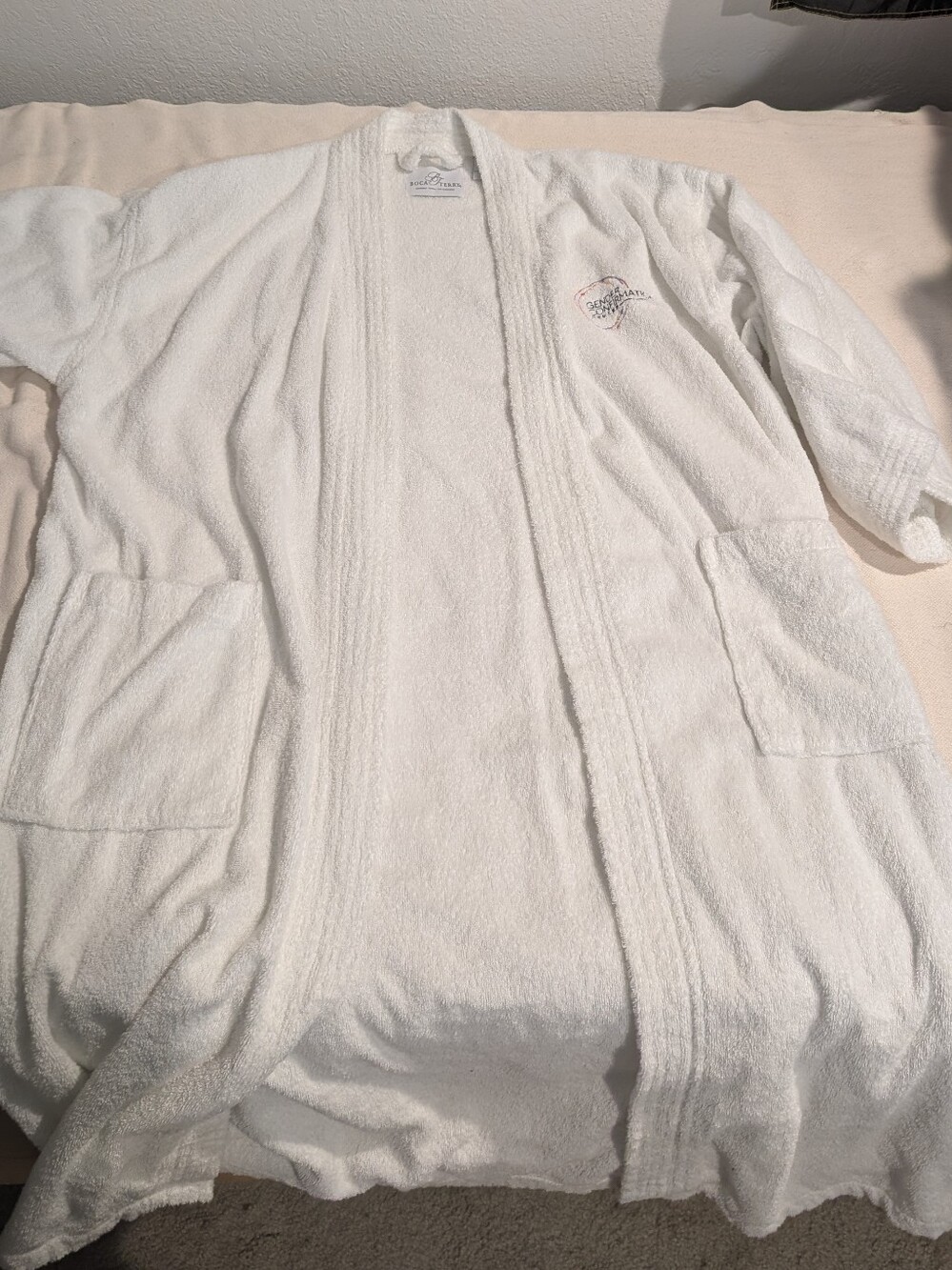 White Terry Spa Robe with Embroidered Logo